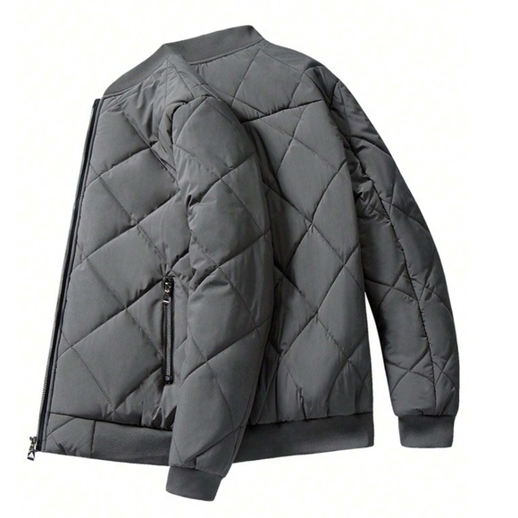 Men’s Zip Up Teddy Lined Quilted Fleece Lined Jacket - Picture 2 of 3